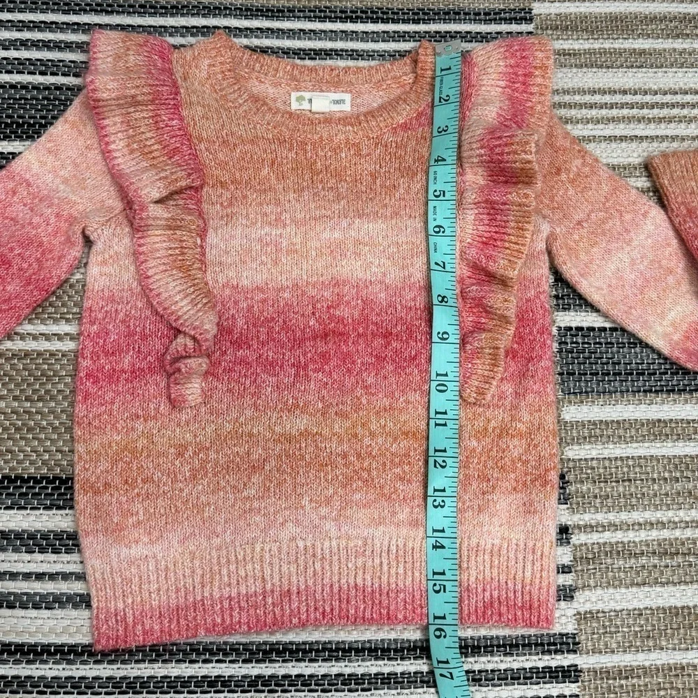Tucker + Tate Ombre Long Sleeve Ruffled Pull Over Sweater Size 5